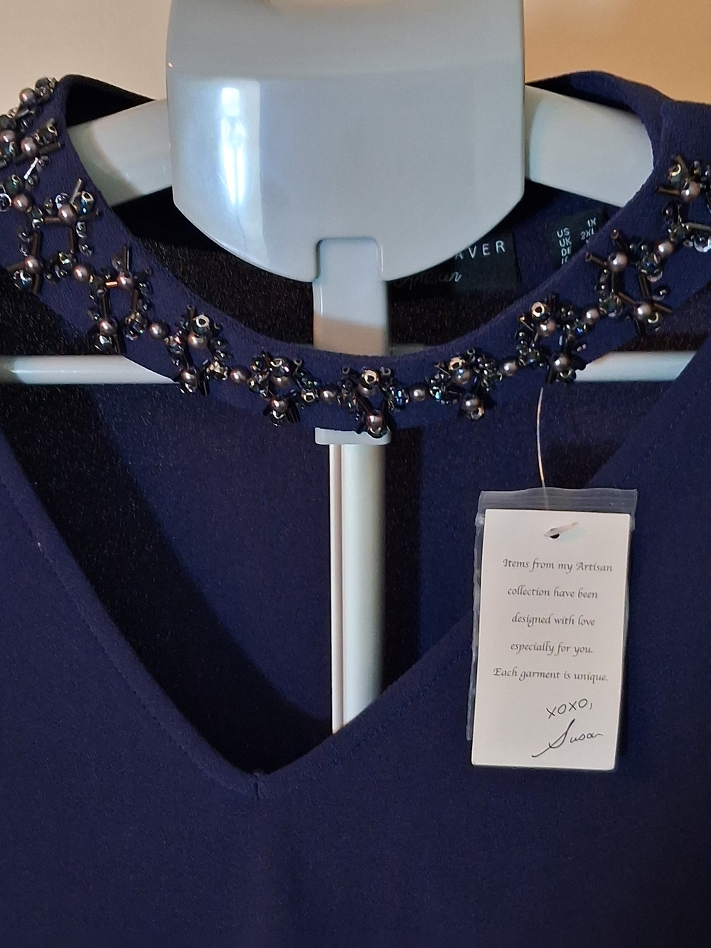 Susan Graver Royal Blue Embellished Top